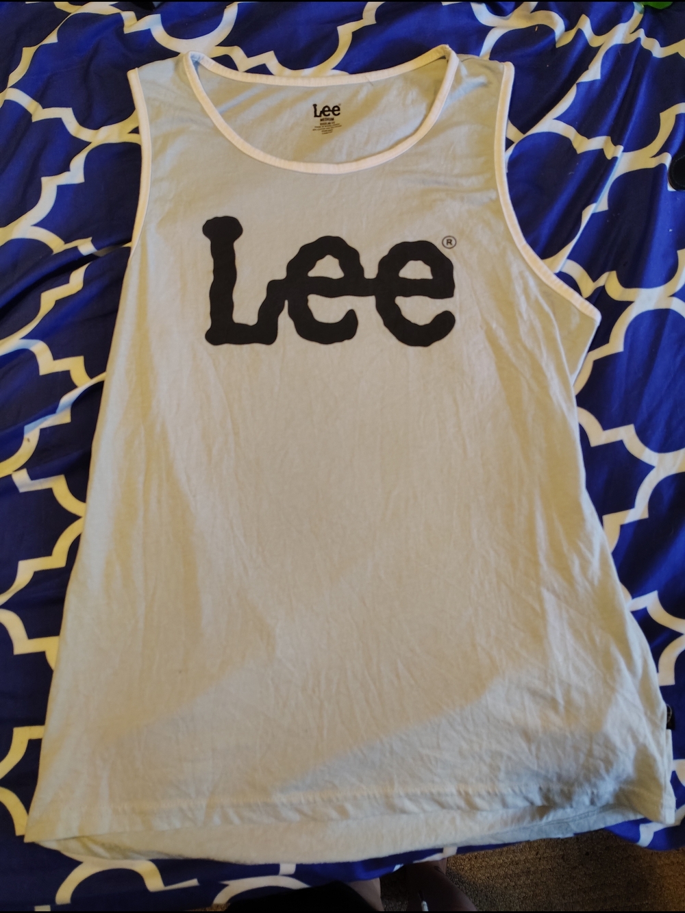 Men's Lee White Logo Tank Top For Sale!